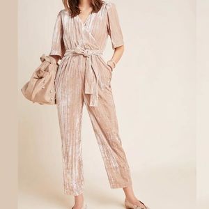 Anthropologie Dolan Crushed Velvet Jumpsuit Size Medium